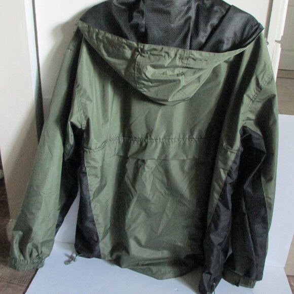 Cheneral Size XL Alaska Jacket Rain Wind Hooded Full Zip Green Black Men - Picture 2 of 8